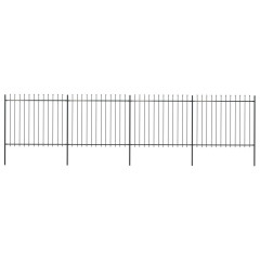 OMAXI Zahradní plot s kopím nahoře ocelový 714,5 x 150 cm černý 710532