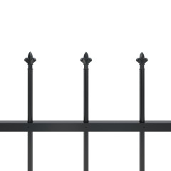 OMAXI Zahradní plot s kopím nahoře ocelový 714,5 x 150 cm černý 710532