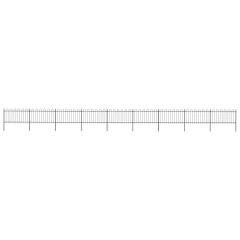 OMAXI Zahradní plot s obloukem nahoře ocelový 1603,5 x 100 cm černý 710853
