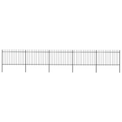 OMAXI Zahradní plot s kopím nahoře ocelový 892,5 x 120 cm černý 710457
