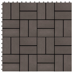 OMAXI 22 ks terasové dlaždice 30 x 30 cm 2 m² WPC tmavě hnědé 716022