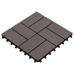 OMAXI 22 ks terasové dlaždice 30 x 30 cm 2 m² WPC tmavě hnědé 716022