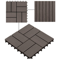 OMAXI 22 ks terasové dlaždice 30 x 30 cm 2 m² WPC tmavě hnědé 716022