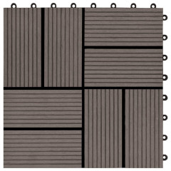 OMAXI 22 ks terasové dlaždice 30 x 30 cm 2 m² WPC tmavě hnědé 716022