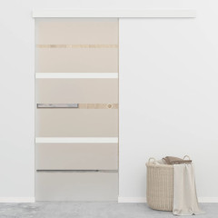 OMAXI Posuvné dveře s měkkými zarážkami ESG sklo a hliník 90 x 205 cm 886787
