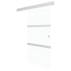 OMAXI Posuvné dveře s měkkými zarážkami ESG sklo a hliník 90 x 205 cm 886787