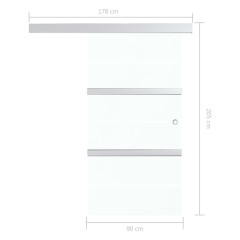 OMAXI Posuvné dveře s měkkými zarážkami ESG sklo a hliník 90 x 205 cm 886787