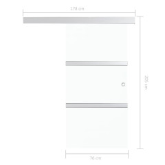 OMAXI Posuvné dveře s měkkými zarážkami ESG sklo a hliník 76 x 205 cm 886718