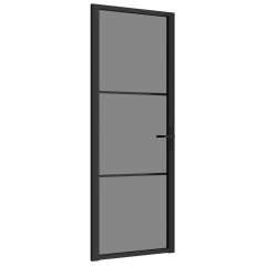 OMAXI Interiérové dveře 76 x 201,5 cm černé ESG sklo a hliník 542528