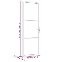 OMAXI Interiérové dveře 76 x 201,5 cm černé ESG sklo a hliník 542528