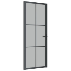OMAXI Interiérové dveře 83 x 201,5 cm černé matné sklo a hliník 542498