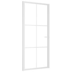 OMAXI Interiérové dveře 93 x 201,5 cm bílé ESG sklo a hliník 542665