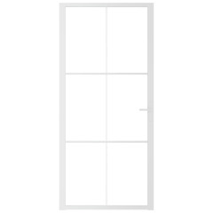 OMAXI Interiérové dveře 93 x 201,5 cm bílé ESG sklo a hliník 542665