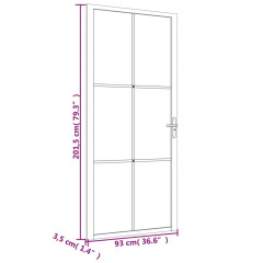 OMAXI Interiérové dveře 93 x 201,5 cm bílé ESG sklo a hliník 542665