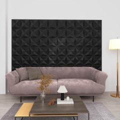 OMAXI 3D nástěnné panely 12 ks 50 x 50 cm origami černé 3 m² 850152