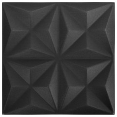 OMAXI 3D nástěnné panely 12 ks 50 x 50 cm origami černé 3 m² 850152