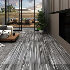 OMAXI Samolepicí PVC podlahová prkna 2,51 m² 2 mm šedá s pruhy 934104