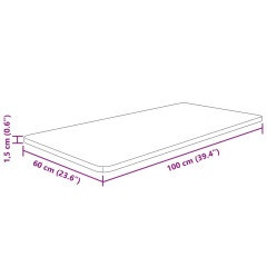 OMAXI Koupelnová deska světle hnědá 100 x 60 x 1,5 cm ošetřený masiv 930069