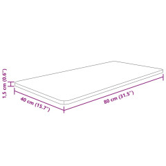 OMAXI Koupelnová deska tmavě hnědá 80x40x1,5 cm ošetřený masiv 930175