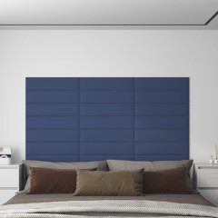 OMAXI Nástěnné panely 12 ks modré 60 x 15 cm textil 1,08 m² 019305