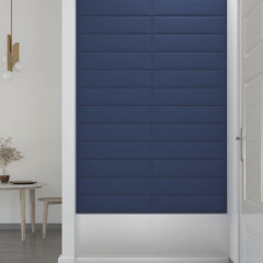 OMAXI Nástěnné panely 12 ks modré 60 x 15 cm textil 1,08 m² 019305
