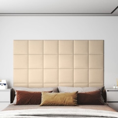 OMAXI Nástěnné panely 12 ks krémové 30 x 30 cm textil 1,08 m² 018926