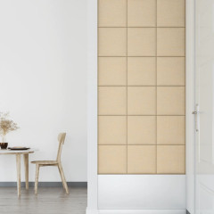 OMAXI Nástěnné panely 12 ks krémové 30 x 30 cm textil 1,08 m² 018926