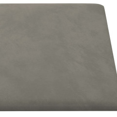 OMAXI Nástěnné panely 12 ks světle šedé 90 x 15 cm samet 1,62 m² 074656