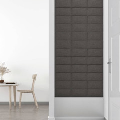 OMAXI Nástěnné panely 12 ks tmavě šedé 30 x 15 cm textil 0,54 m² 018667