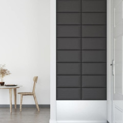 OMAXI Nástěnné panely 12 ks šedé 60 x 30 cm umělá kůže 2,16 m² 019626