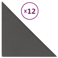 OMAXI Nástěnné panely 12 ks šedé 30 x 30 cm umělá kůže 0,54 m² 075165