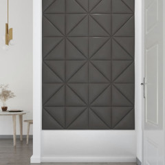 OMAXI Nástěnné panely 12 ks šedé 30 x 30 cm umělá kůže 0,54 m² 075165