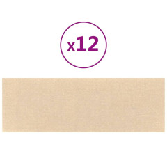 OMAXI Nástěnné panely 12 ks krémové 90 x 30 cm textil 3,24 m² 074748