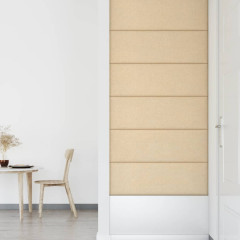 OMAXI Nástěnné panely 12 ks krémové 90 x 30 cm textil 3,24 m² 074748
