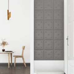 OMAXI Nástěnné panely 12 ks šedé 30 x 30 cm umělá kůže 1,08 m² 075516