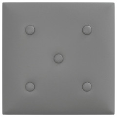 OMAXI Nástěnné panely 12 ks šedé 30 x 30 cm umělá kůže 1,08 m² 075516