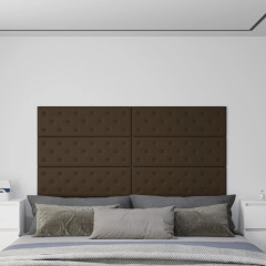 OMAXI Nástěnné panely 12 ks hnědé 90 x 30 cm umělá kůže 3,24 m² 075820