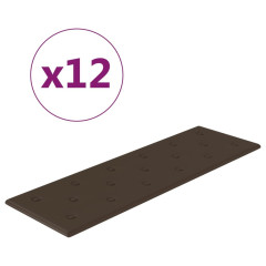 OMAXI Nástěnné panely 12 ks hnědé 90 x 30 cm umělá kůže 3,24 m² 075820