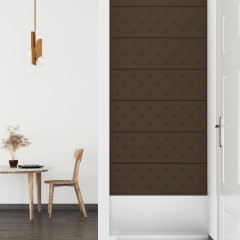 OMAXI Nástěnné panely 12 ks hnědé 90 x 30 cm umělá kůže 3,24 m² 075820