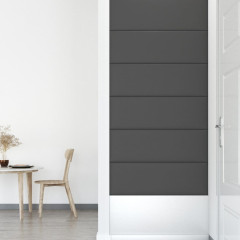 OMAXI Nástěnné panely 12 ks šedé 90 x 30 cm umělá kůže 3,24 m² 074885