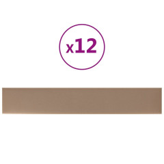 OMAXI Nástěnné panely 12 ks cappuccino 90 x 15 cm umělá kůže 1,62 m² 074618