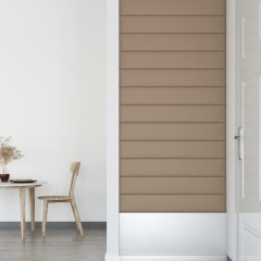 OMAXI Nástěnné panely 12 ks cappuccino 90 x 15 cm umělá kůže 1,62 m² 074618