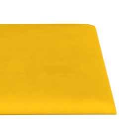 OMAXI Nástěnné panely 12 ks žluté 60 x 15 cm samet 1,08 m² 076438