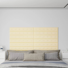 OMAXI Nástěnné panely 12 ks krémové 90 x 15 cm umělá kůže 1,62 m² 075707