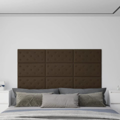 OMAXI Nástěnné panely 12 ks hnědé 60 x 30 cm umělá kůže 2,16 m² 075684