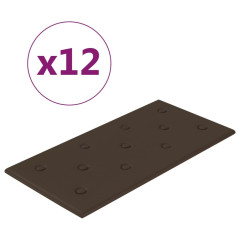 OMAXI Nástěnné panely 12 ks hnědé 60 x 30 cm umělá kůže 2,16 m² 075684