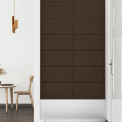 OMAXI Nástěnné panely 12 ks hnědé 60 x 30 cm umělá kůže 2,16 m² 075684