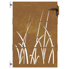 OMAXI Zahradní branka 85 x 125 cm cortenová ocel Tráva 217473
