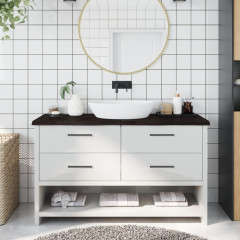 OMAXI Koupelnová deska tmavě hnědá 140x40x(2-4) cm ošetřený masiv 834180