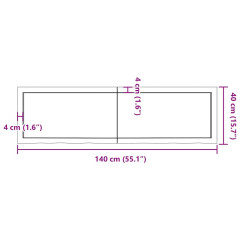 OMAXI Koupelnová deska tmavě hnědá 140x40x(2-4) cm ošetřený masiv 834180